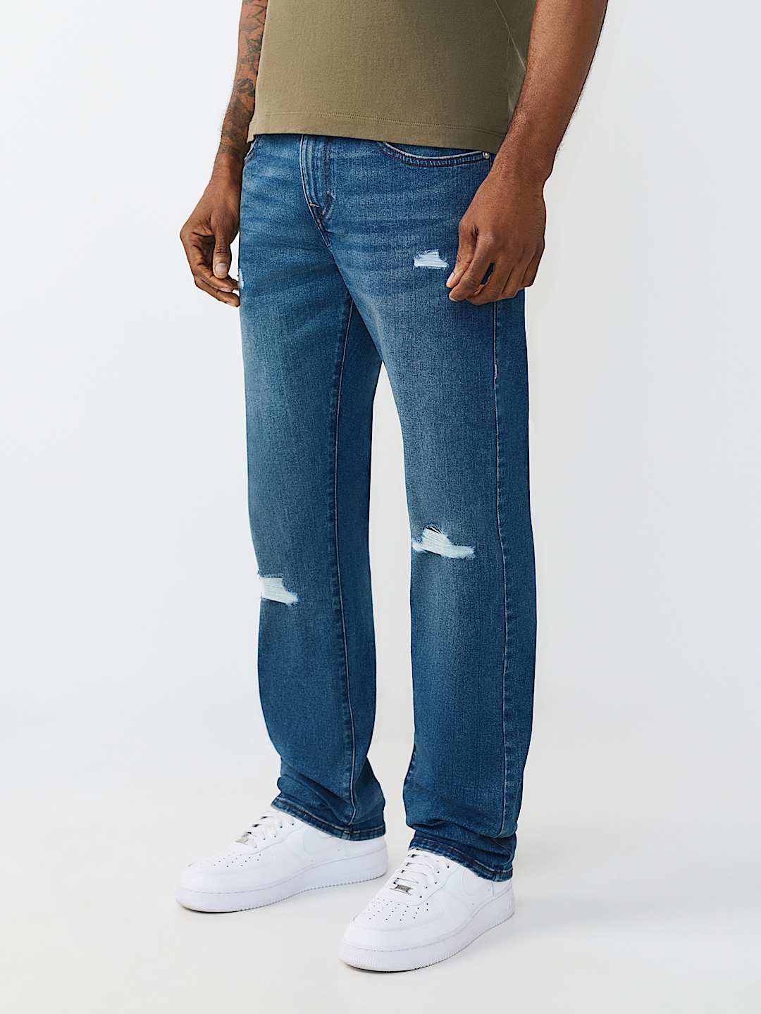 JEANS RECTOS RICKY CON RASGADOS REPARADOS, image 3