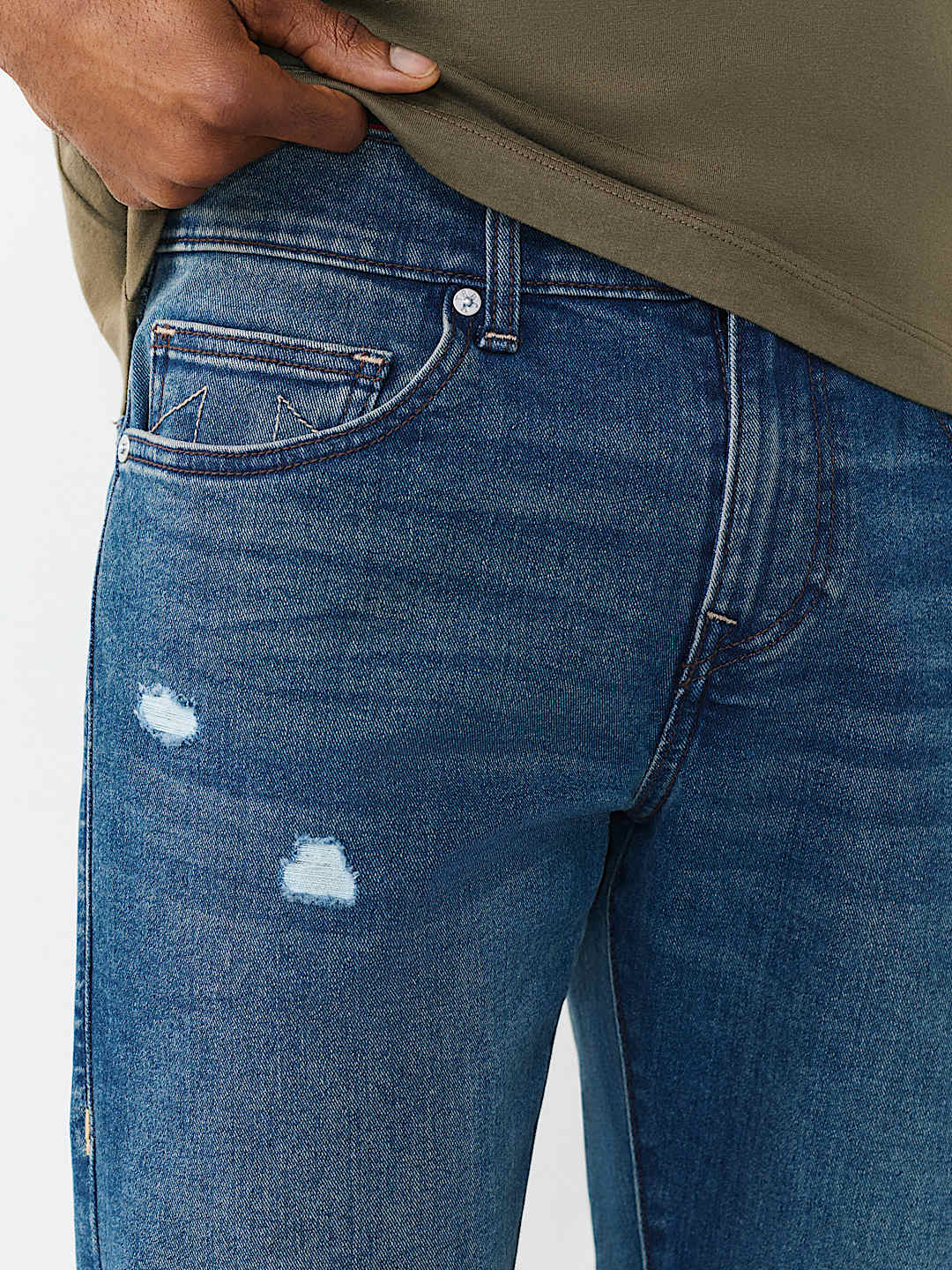 JEANS RECTOS RICKY CON RASGADOS REPARADOS, image 4