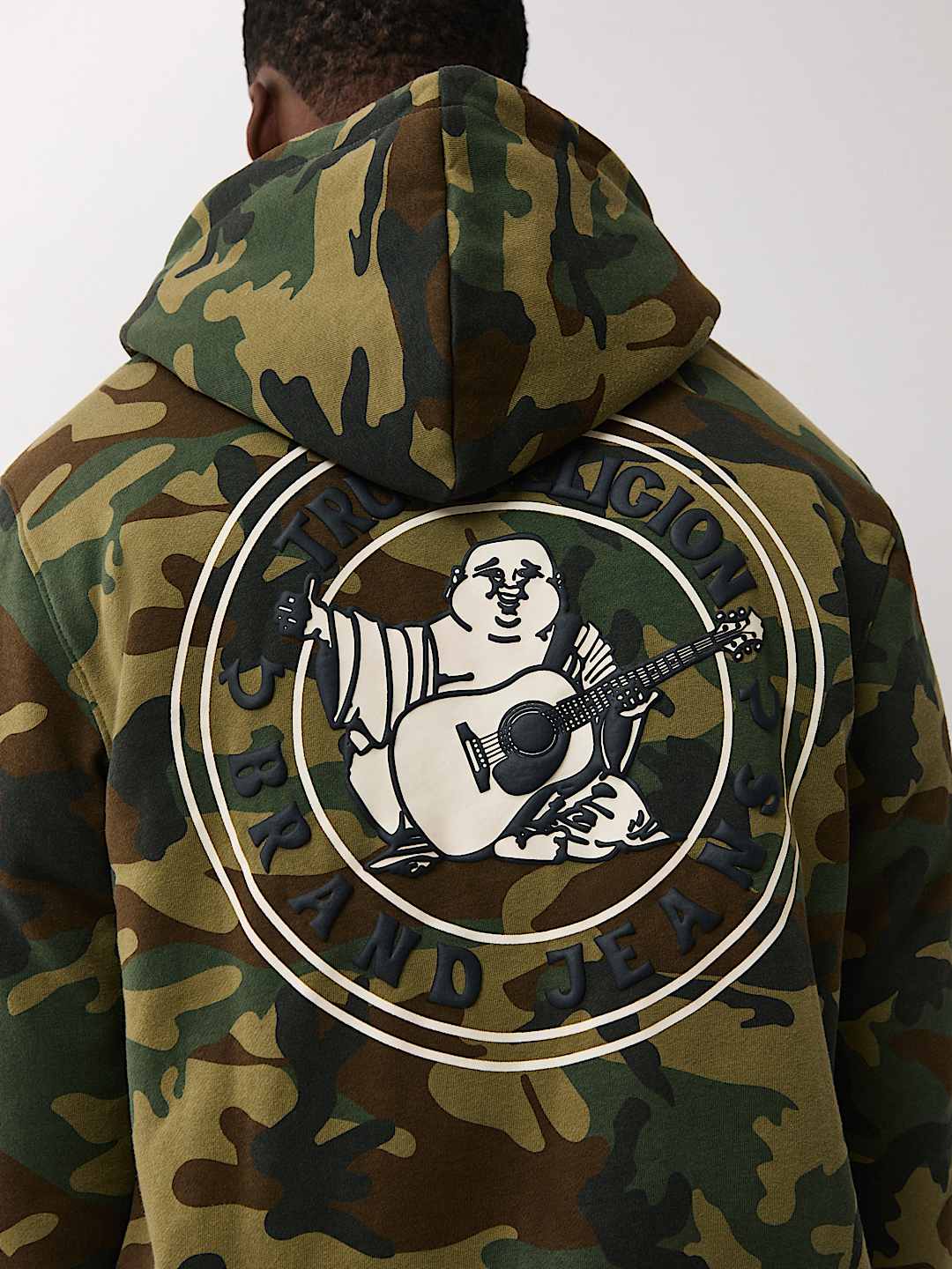 CAMO PRINT SHERPA ZIP HOODIE