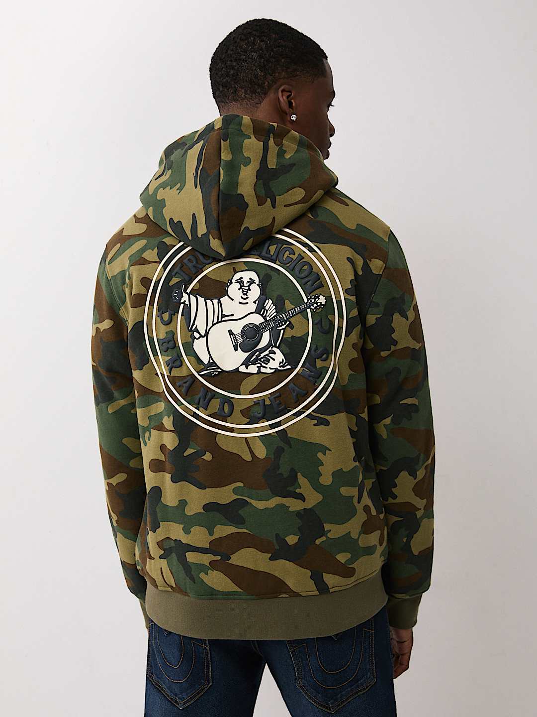 CAMO PRINT SHERPA ZIP HOODIE