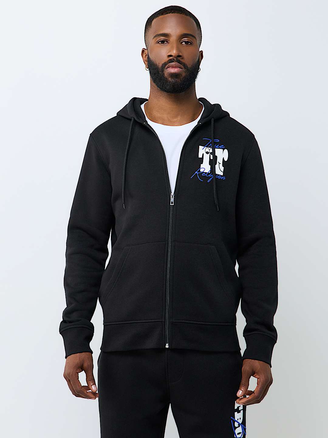 PUFF-PRINT LOGO SCRIPT ZIP HOODIE