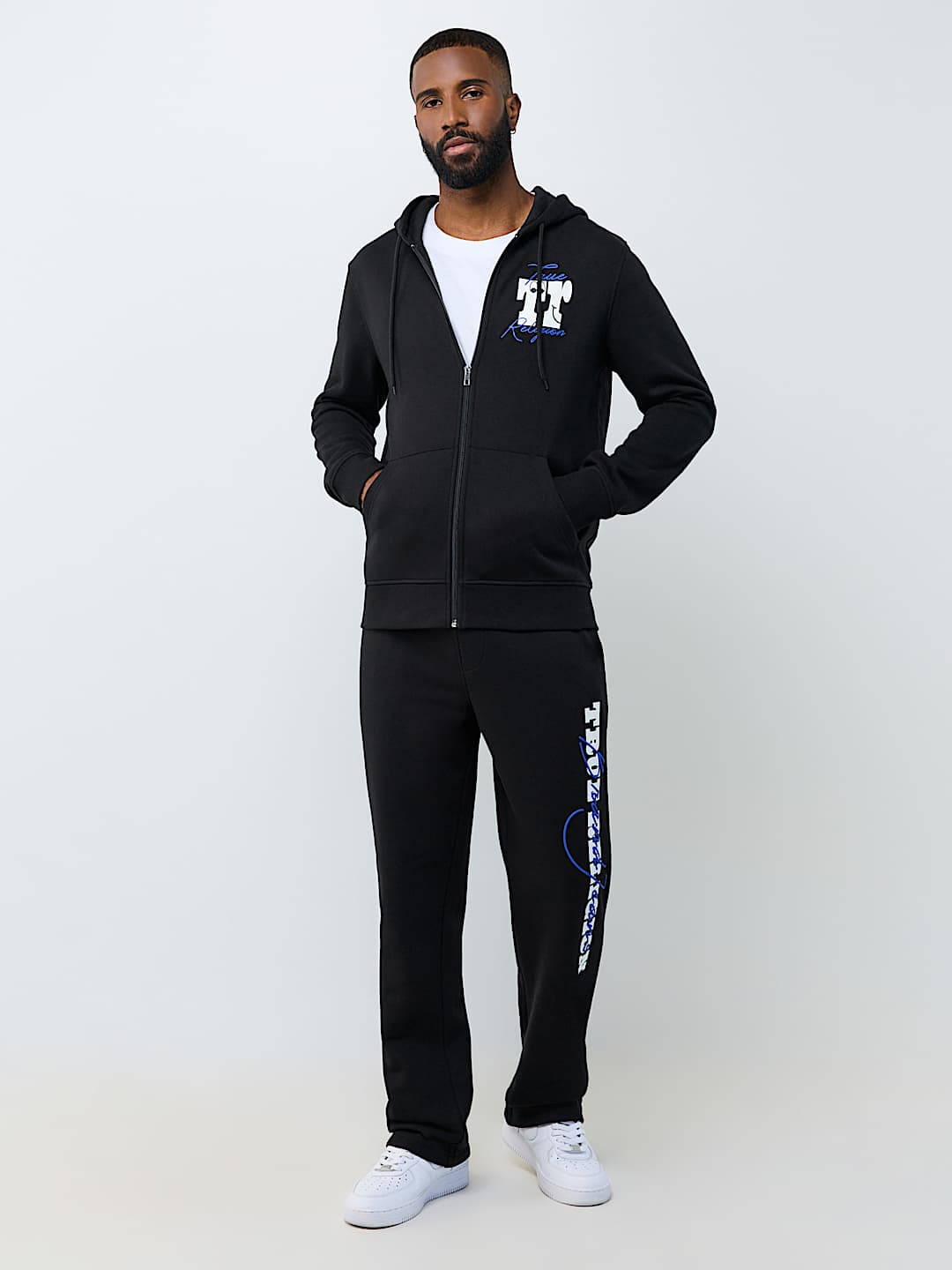 PUFF-PRINT LOGO SCRIPT ZIP HOODIE