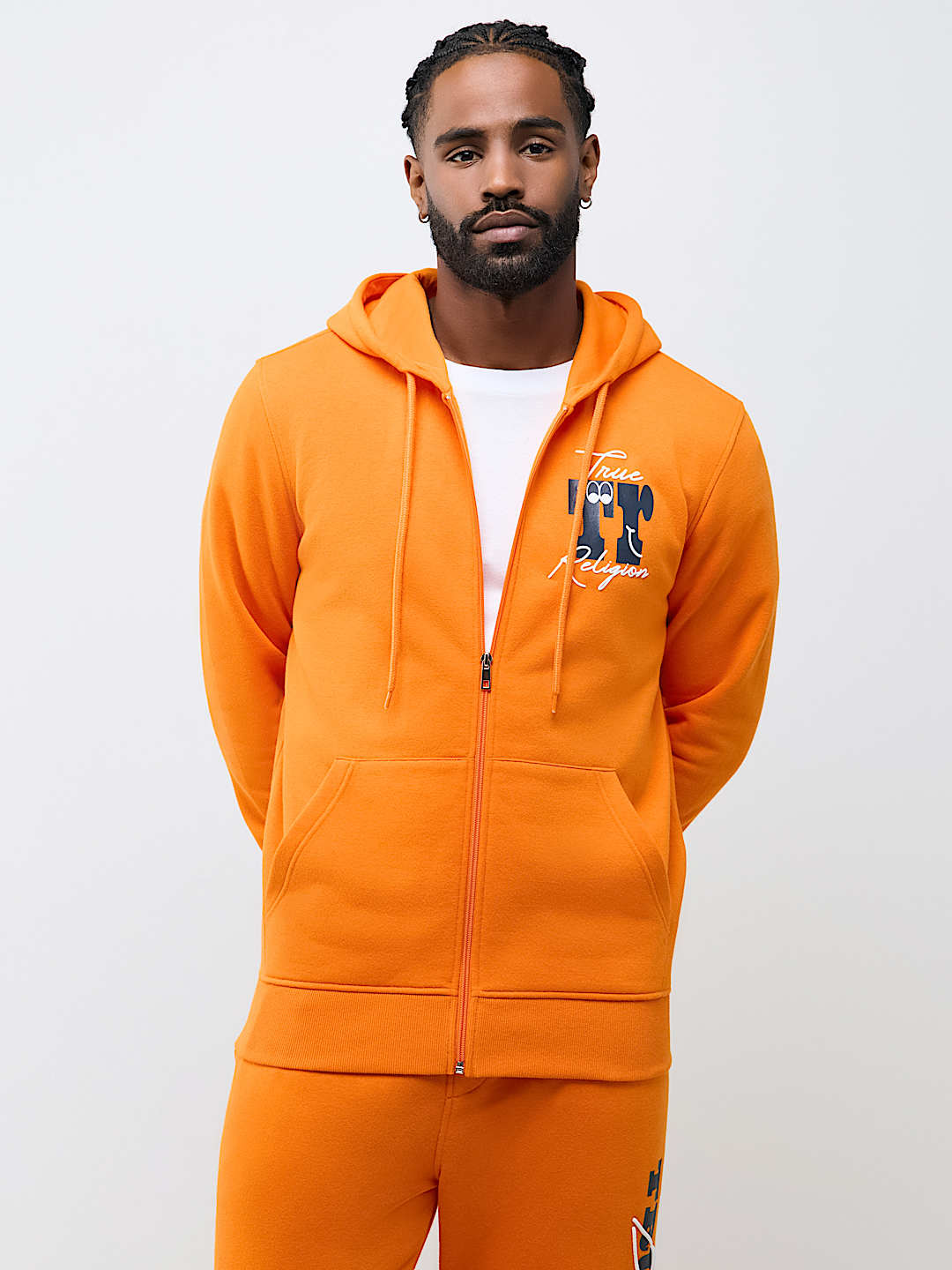 PUFF-PRINT LOGO SCRIPT ZIP HOODIE