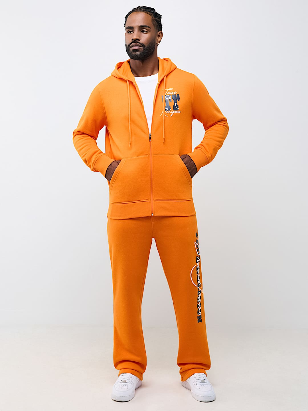 PUFF-PRINT LOGO SCRIPT ZIP HOODIE