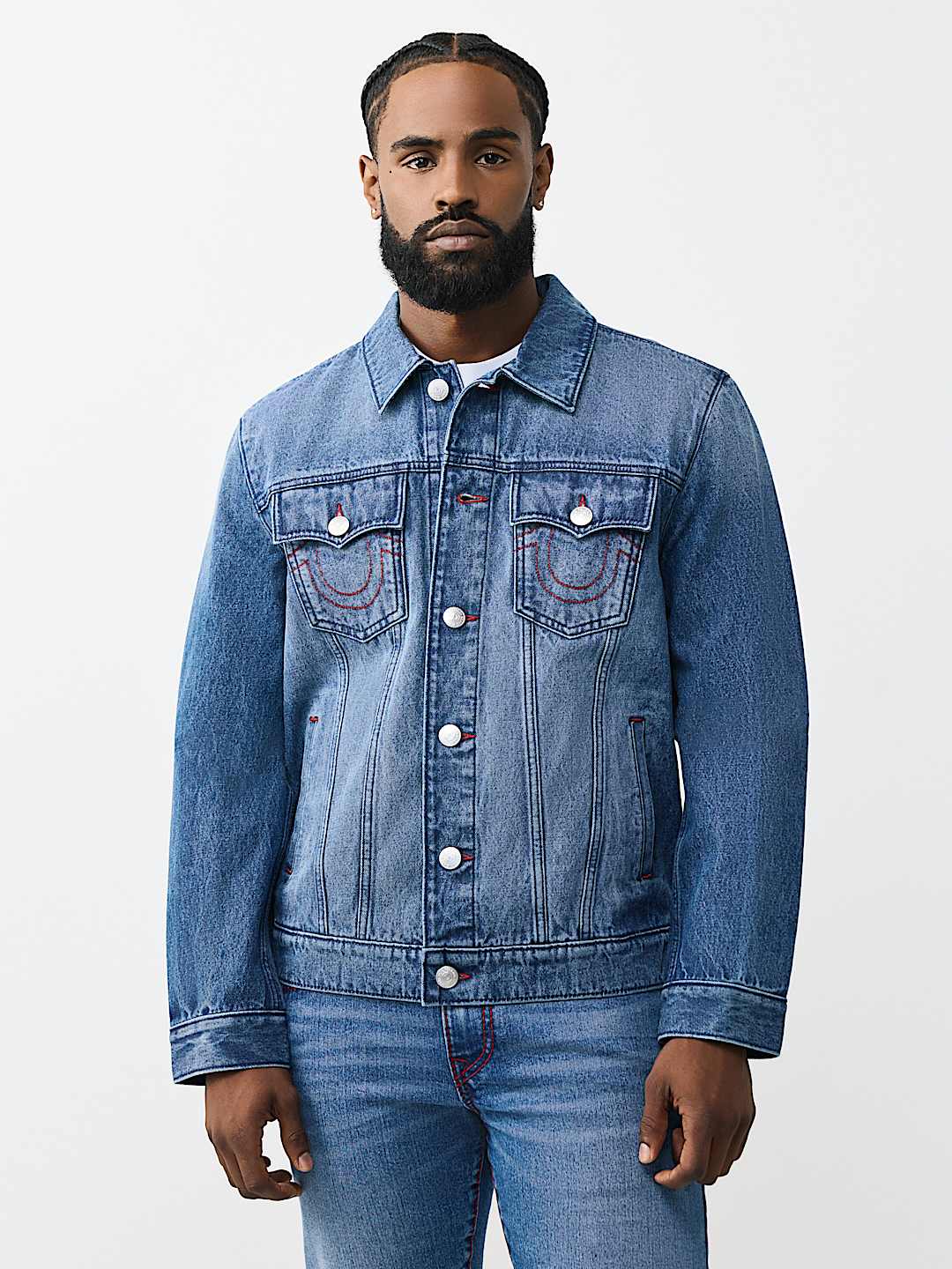 VESTE EN DENIM AVEC LOGO IMPRIM&Eacute;, image 2