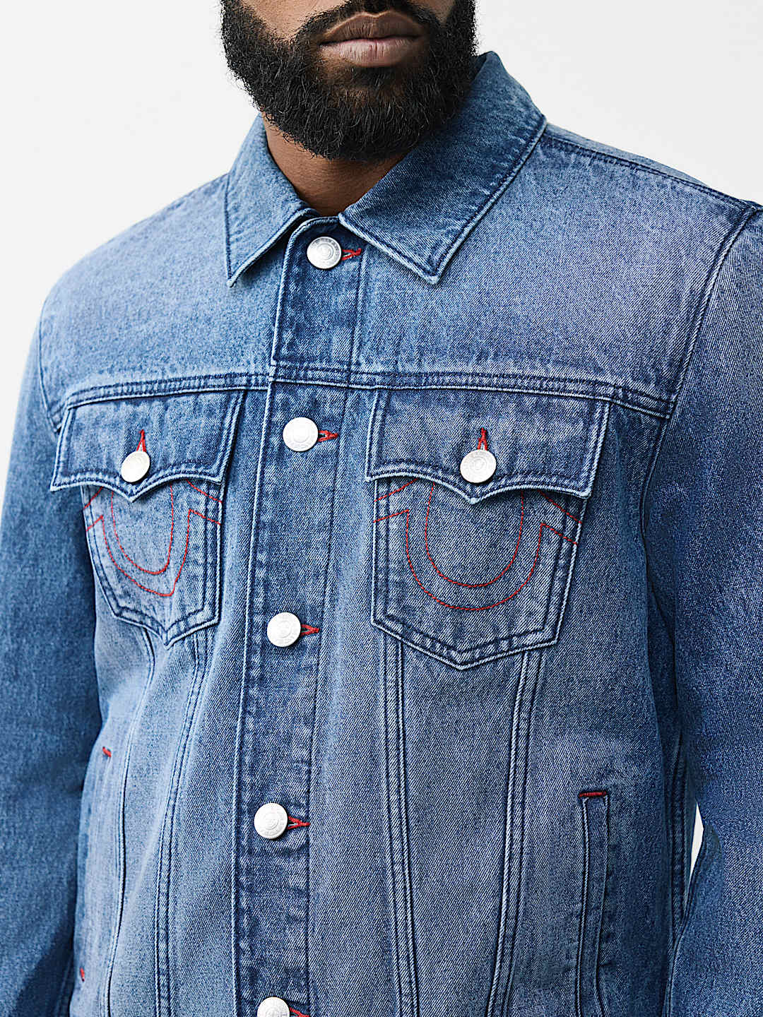 VESTE EN DENIM AVEC LOGO IMPRIM&Eacute;, image 4