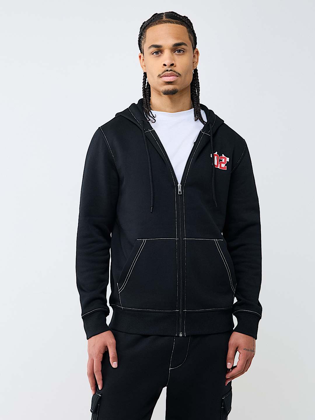 CONTRAST MFG ZIP HOODIE