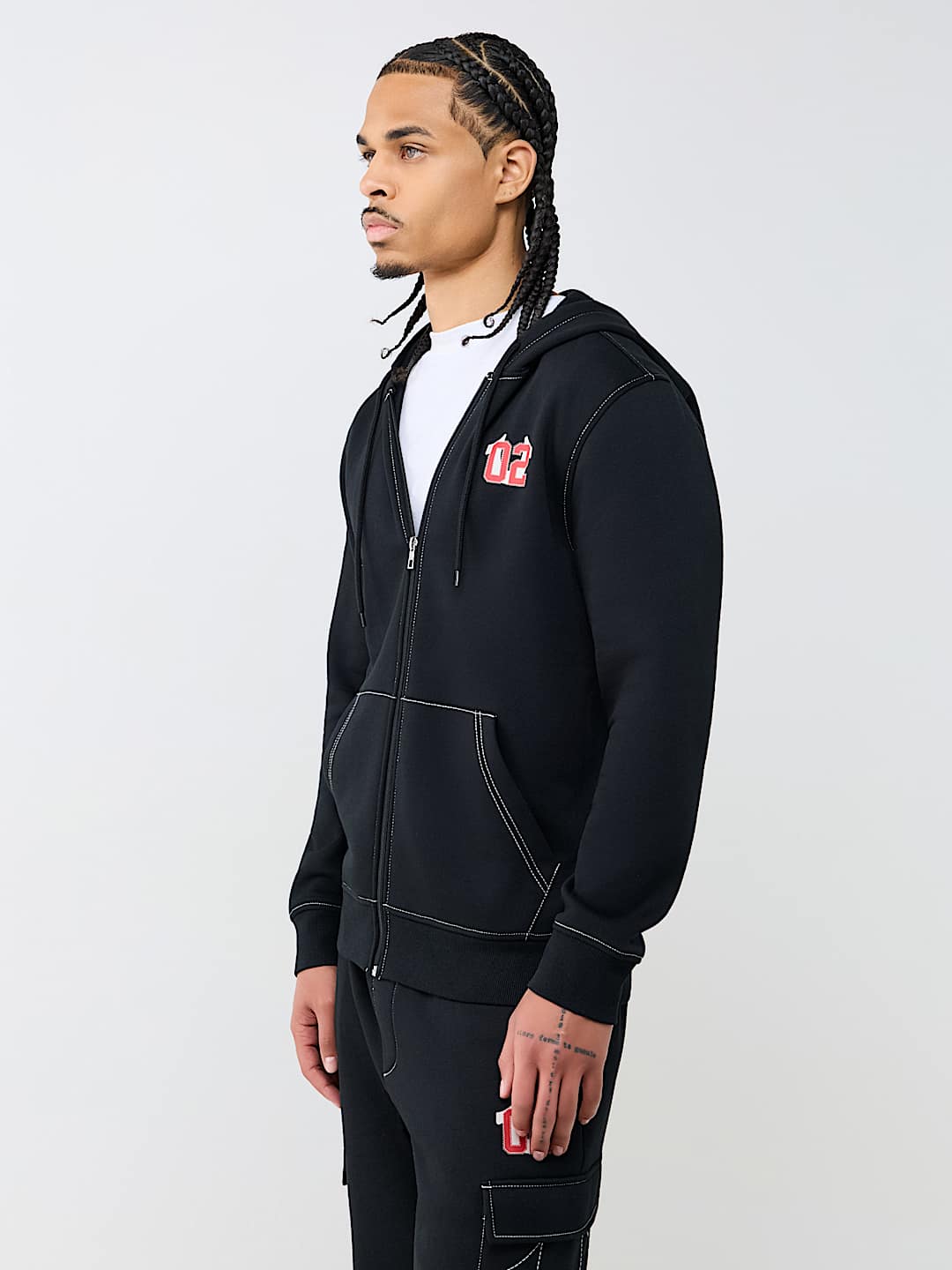 CONTRAST MFG ZIP HOODIE