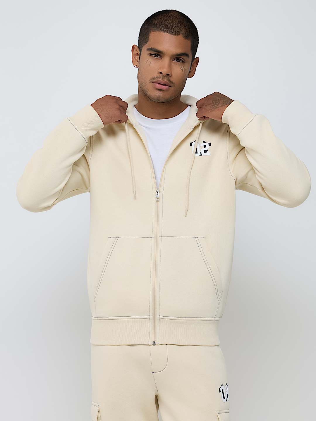 CONTRAST MFG ZIP HOODIE