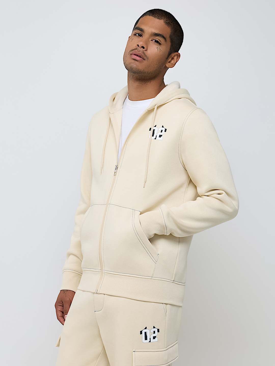 CONTRAST MFG ZIP HOODIE