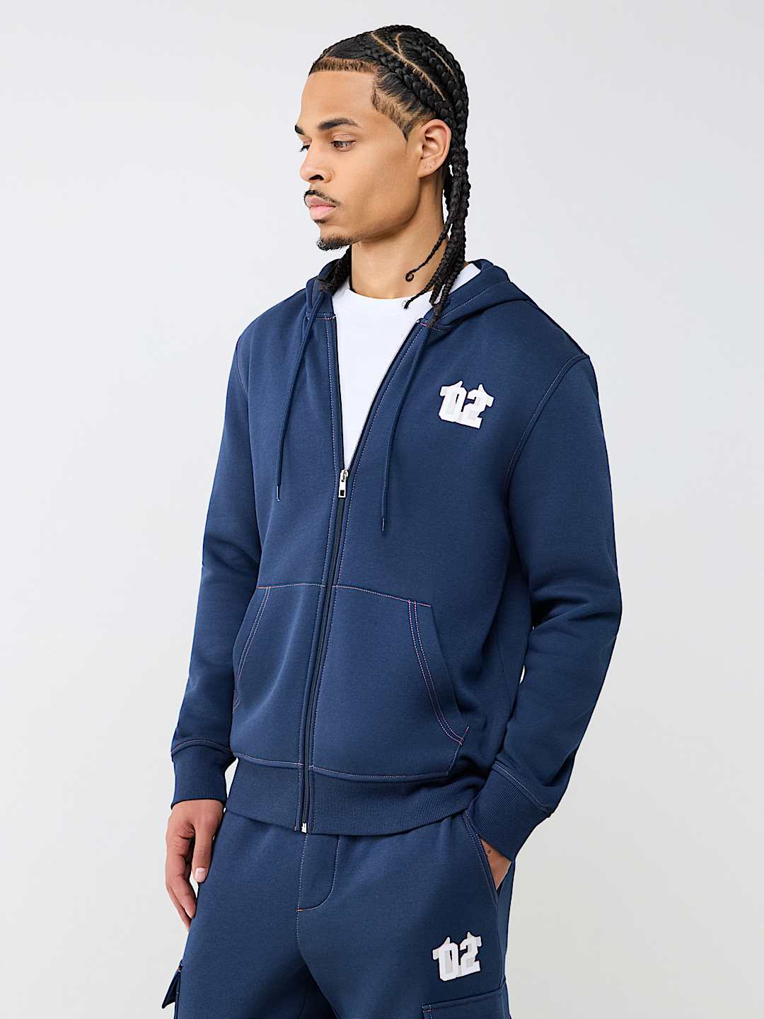 CONTRAST MFG ZIP HOODIE