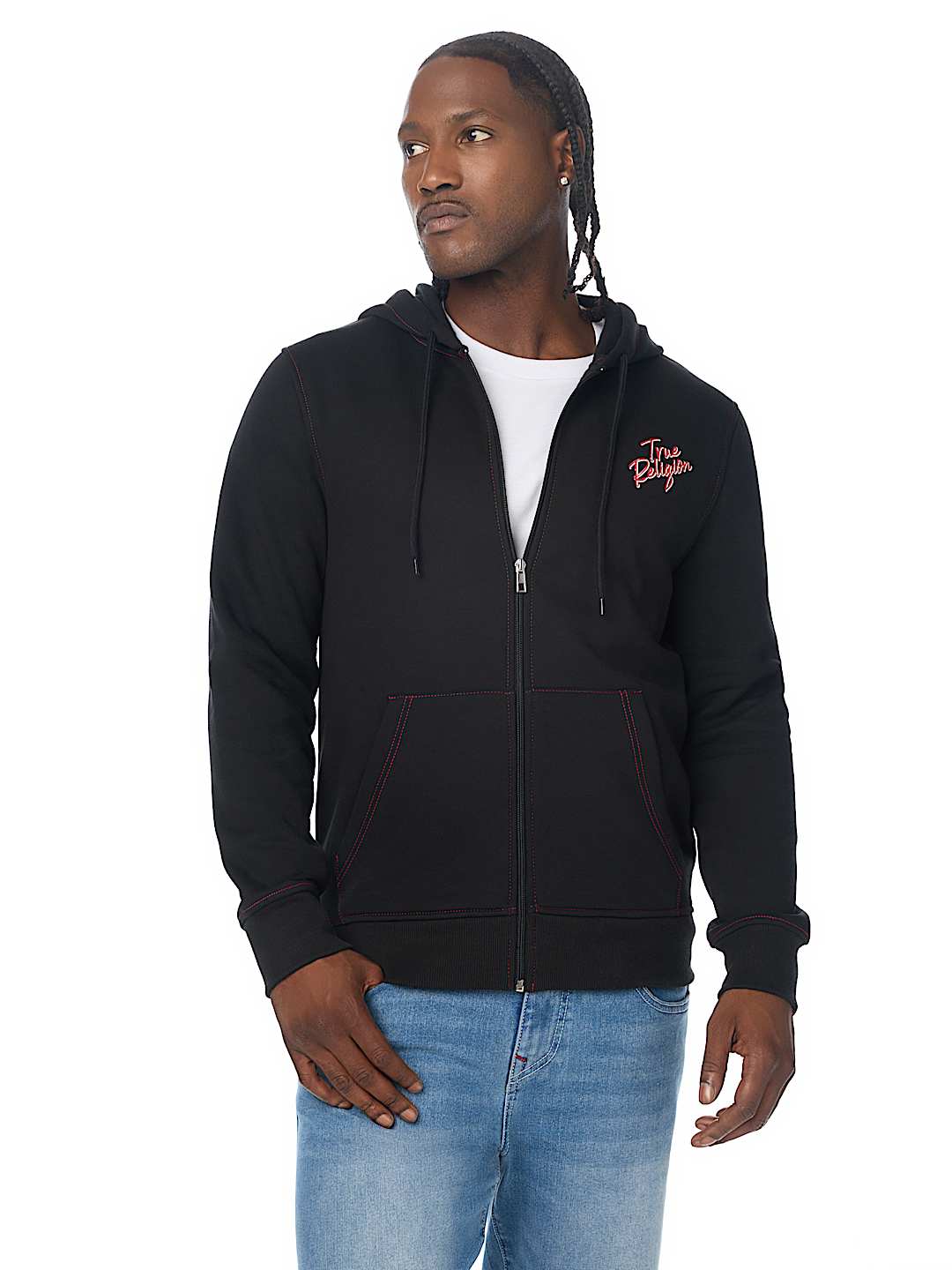 TRUE CONTRAST ZIP HOODIE