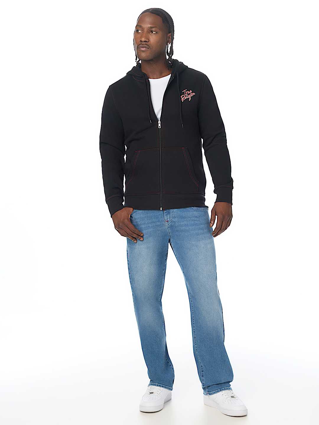 TRUE CONTRAST ZIP HOODIE