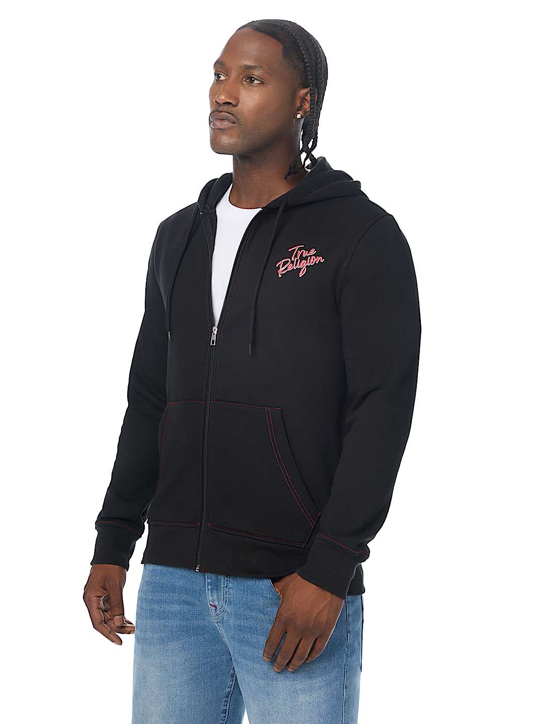 TRUE CONTRAST ZIP HOODIE