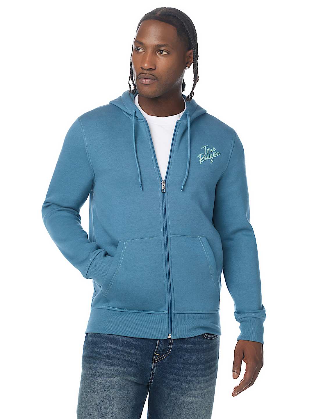 TRUE CONTRAST ZIP HOODIE