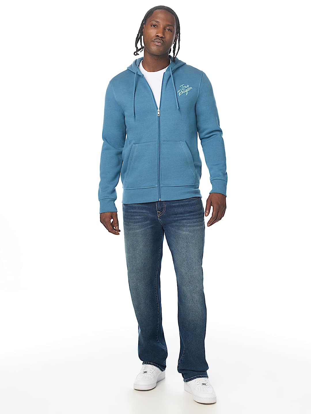 TRUE CONTRAST ZIP HOODIE
