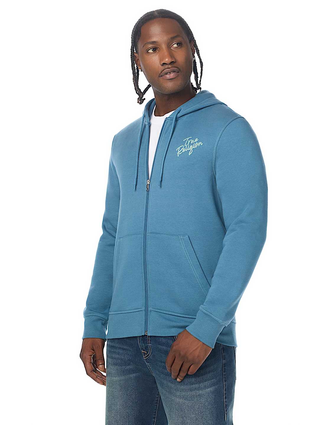 TRUE CONTRAST ZIP HOODIE
