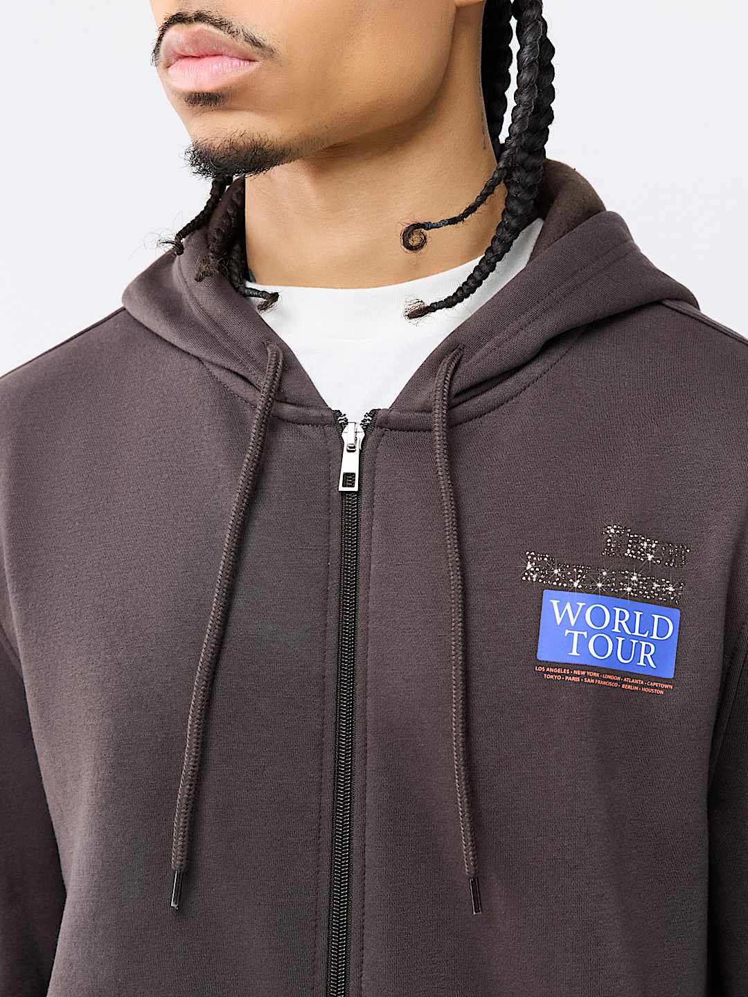WORLD TOUR RHINESTONE ZIP HOODIE