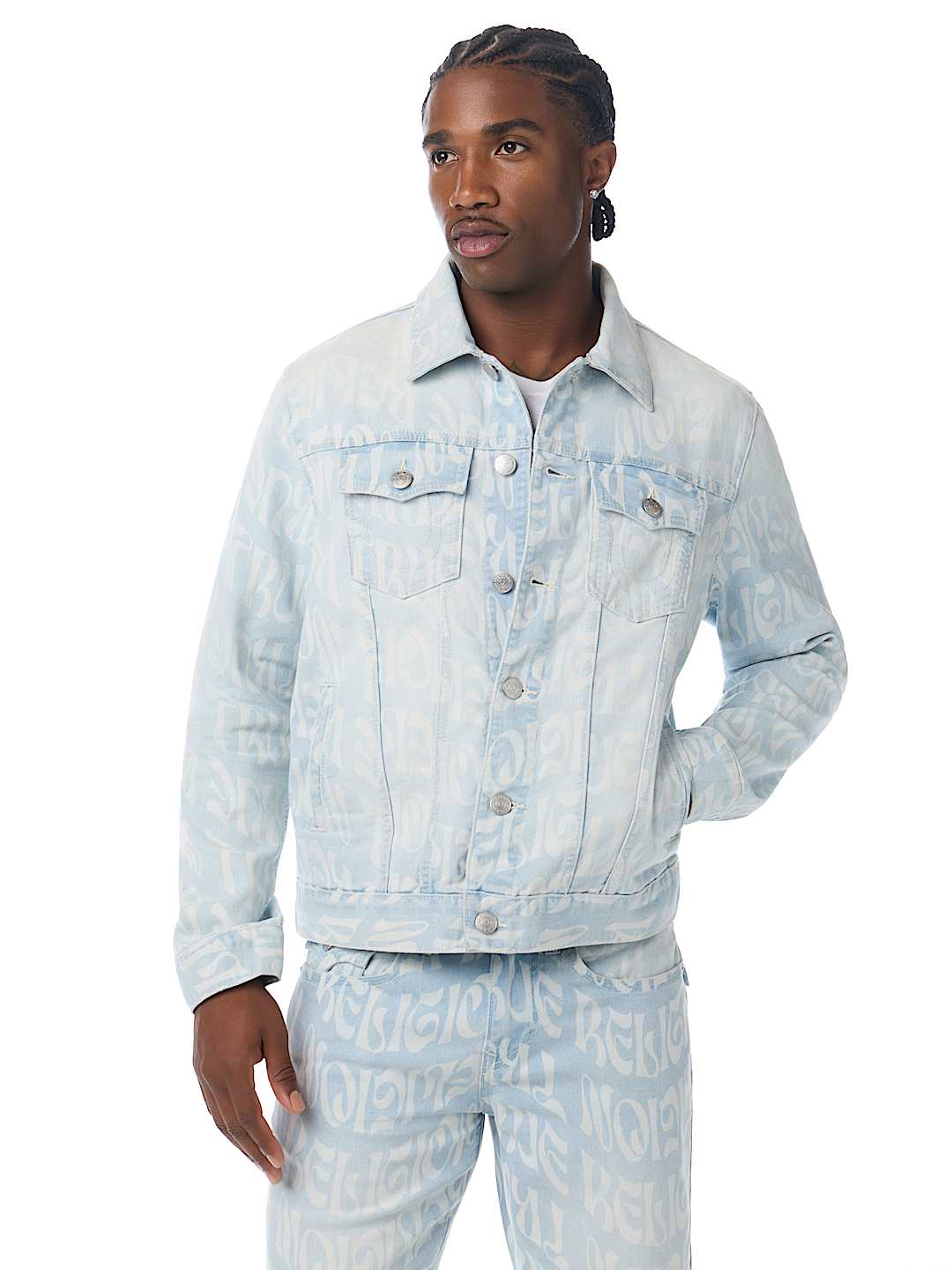 JESSE ALLOVER PRINT TRUCKER JACKET