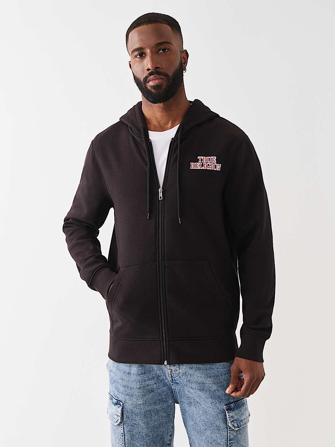 HORSESHOE FILLED ALLOVER PRINT ZIP HOODIE