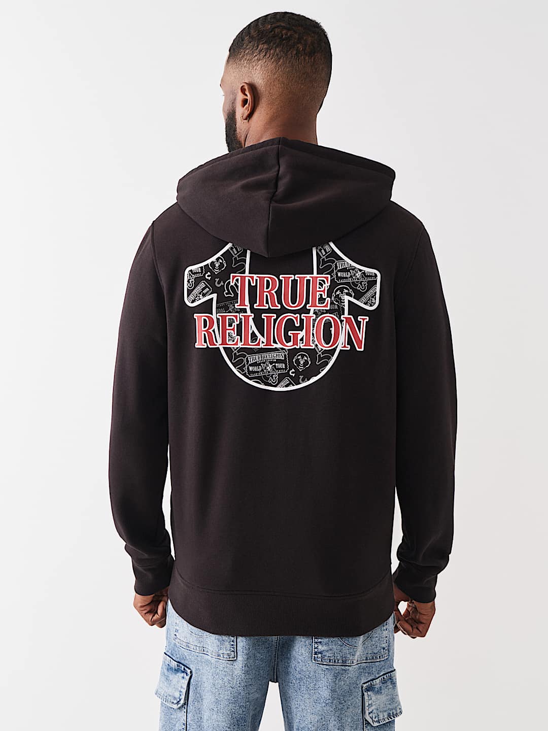 HORSESHOE FILLED ALLOVER PRINT ZIP HOODIE
