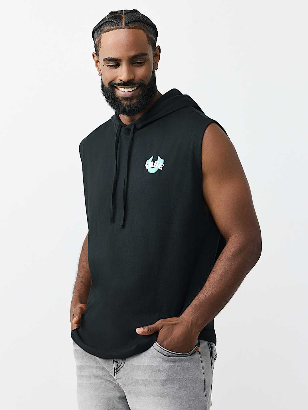 BUDDHA CIRCULAR HOODED TANK TOP, image 3