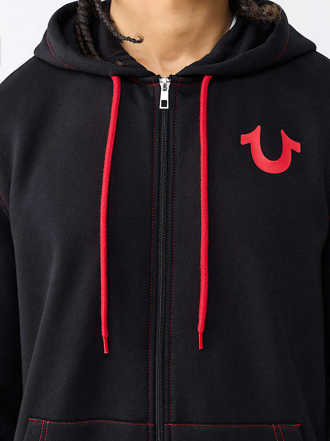 CONTRAST LOGO ZIP HOODIE