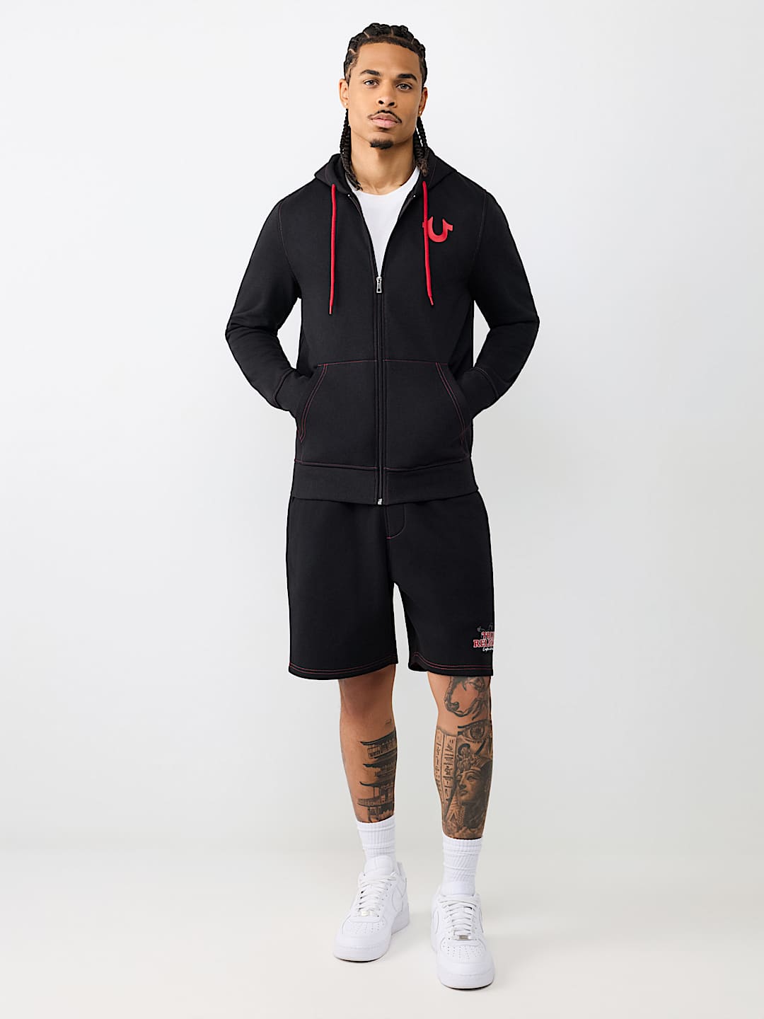 CONTRAST LOGO ZIP HOODIE