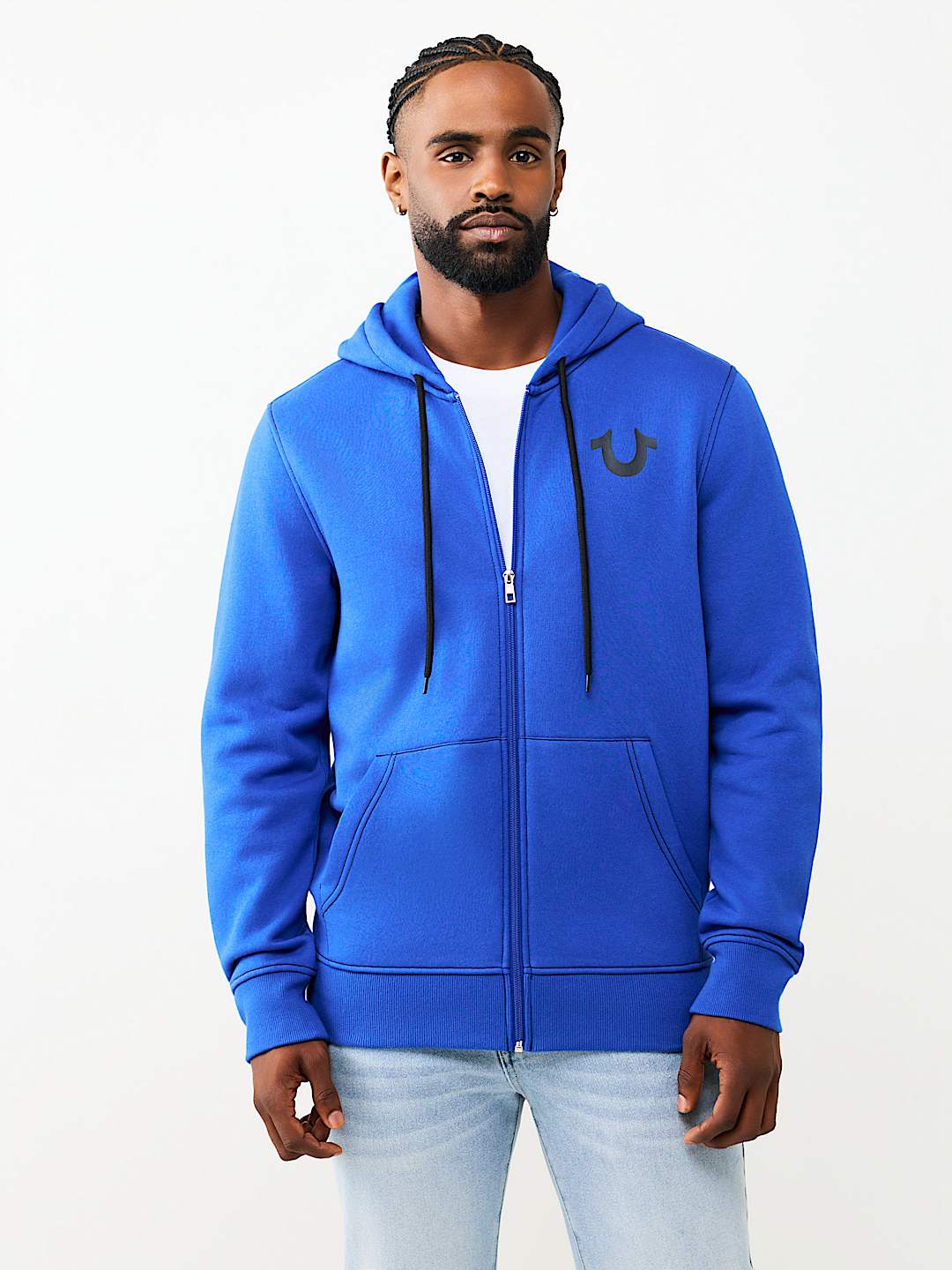 CONTRAST LOGO ZIP HOODIE