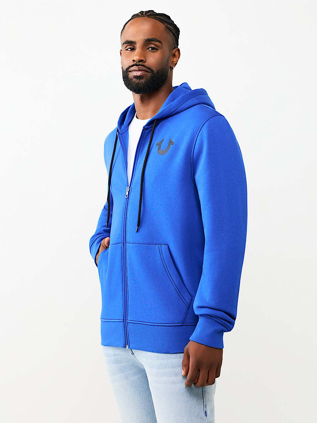 CONTRAST LOGO ZIP HOODIE