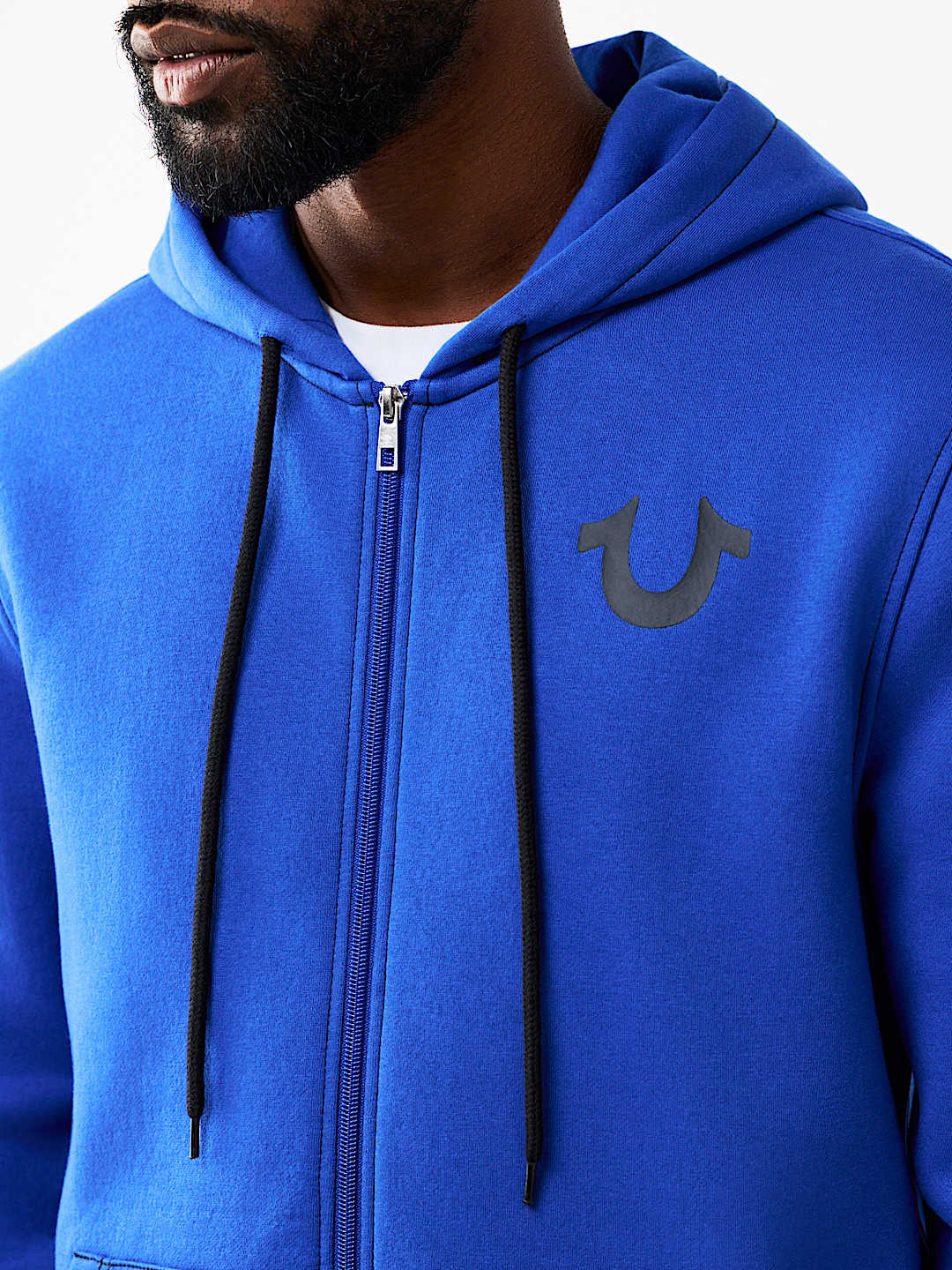 CONTRAST LOGO ZIP HOODIE