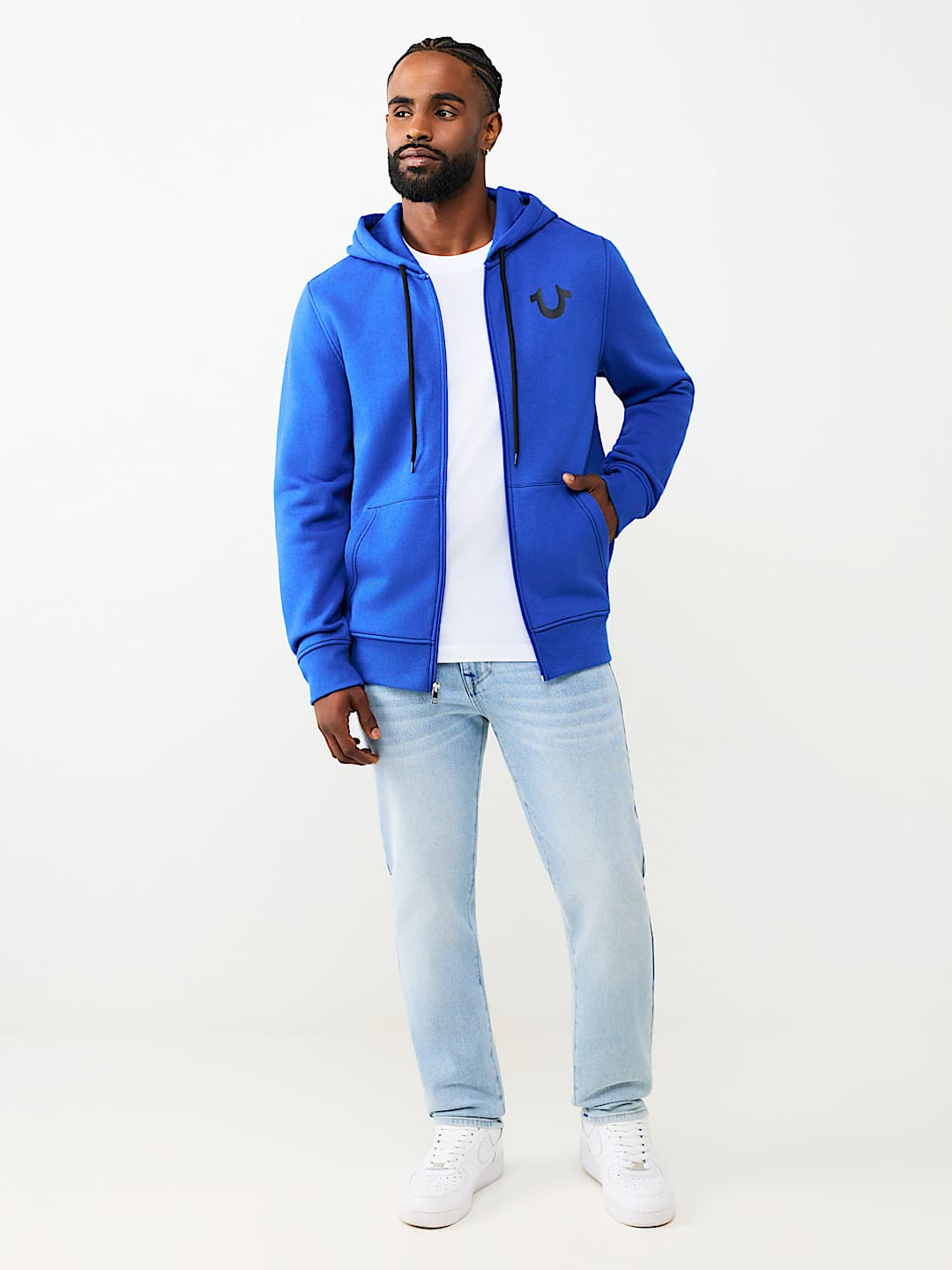 CONTRAST LOGO ZIP HOODIE