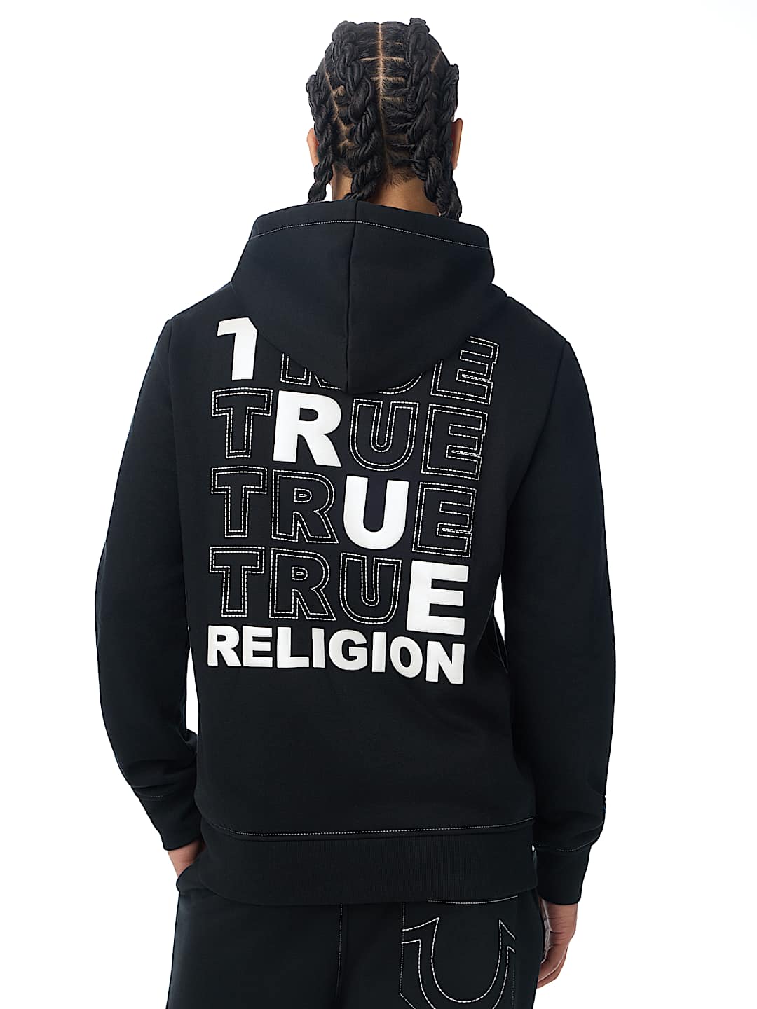SUDADERA CON CAPUCHA Y CIERRE Y HERRADURA BORDADA CON RELIEVE
