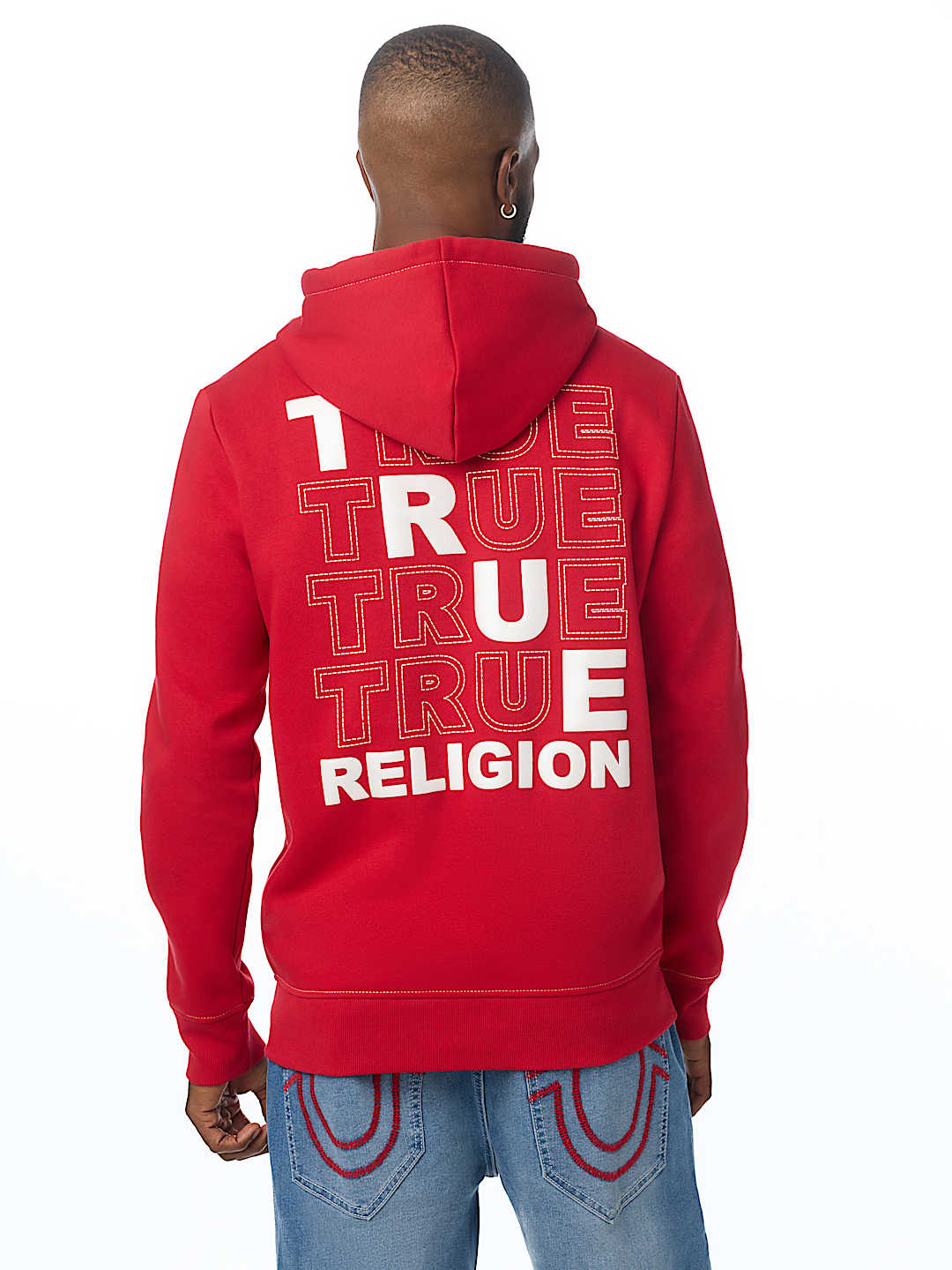 PUFF STITCH HORSESHOE ZIP HOODIE