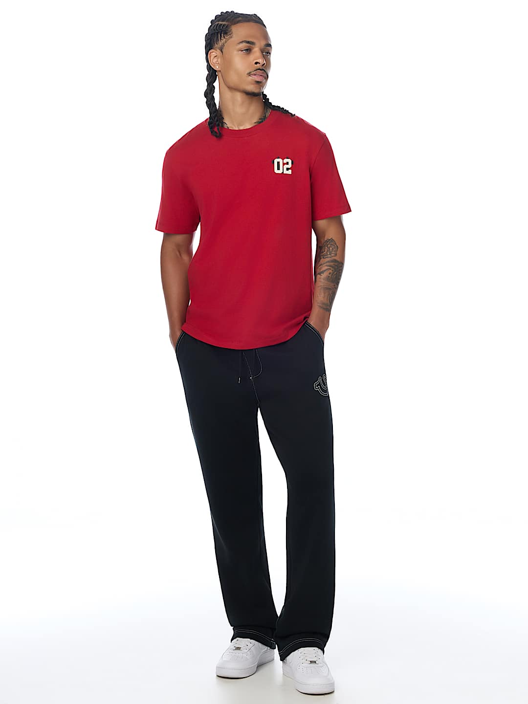 METALLIC STITCH HORSESHOE SWEATPANT