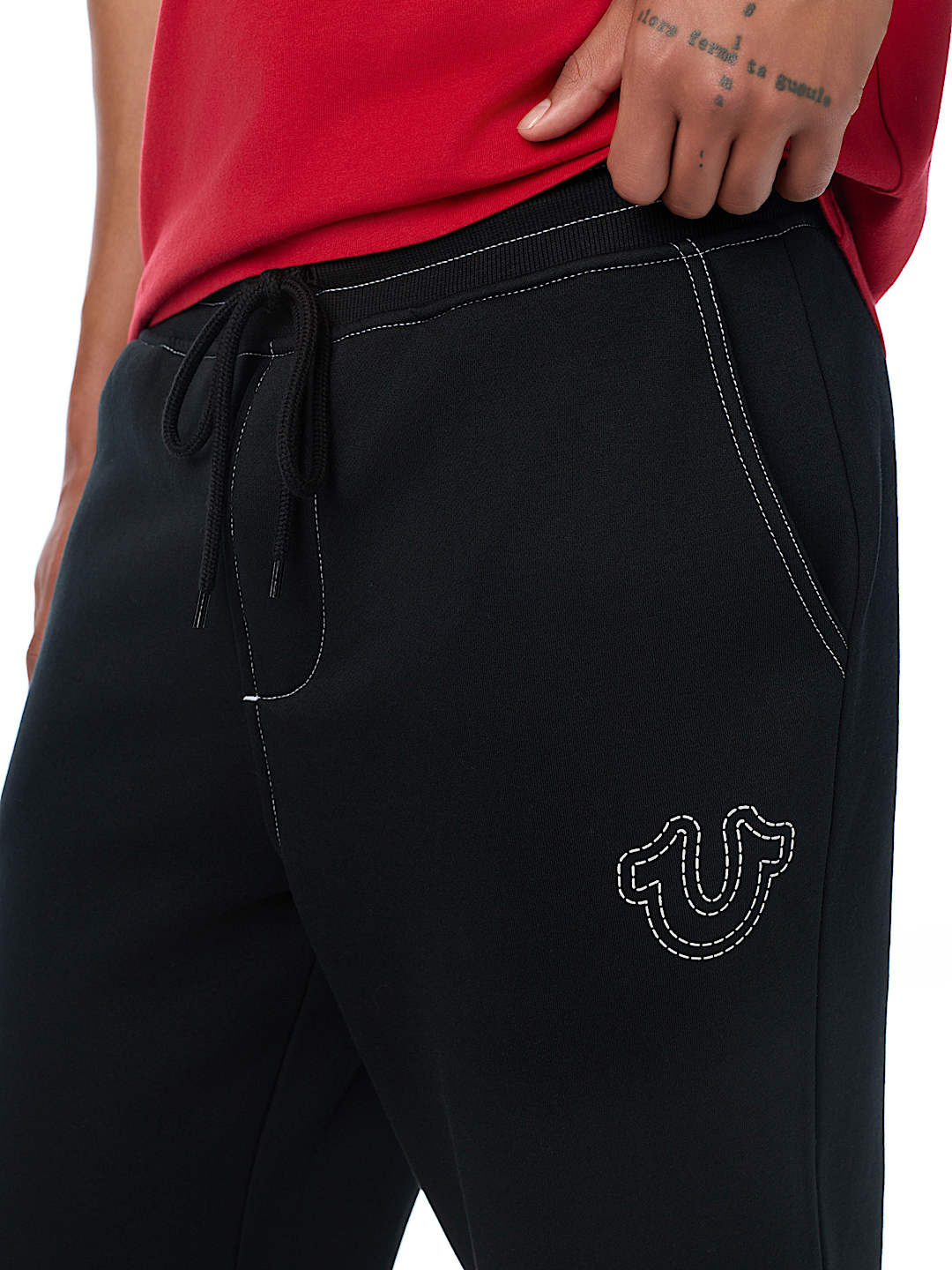 METALLIC STITCH HORSESHOE SWEATPANT