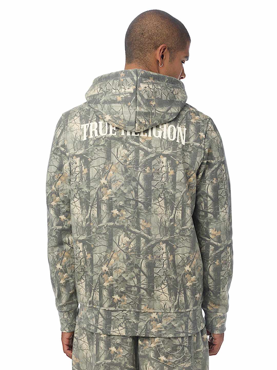 TREE CAMO ARCHED ZIP HOODIE