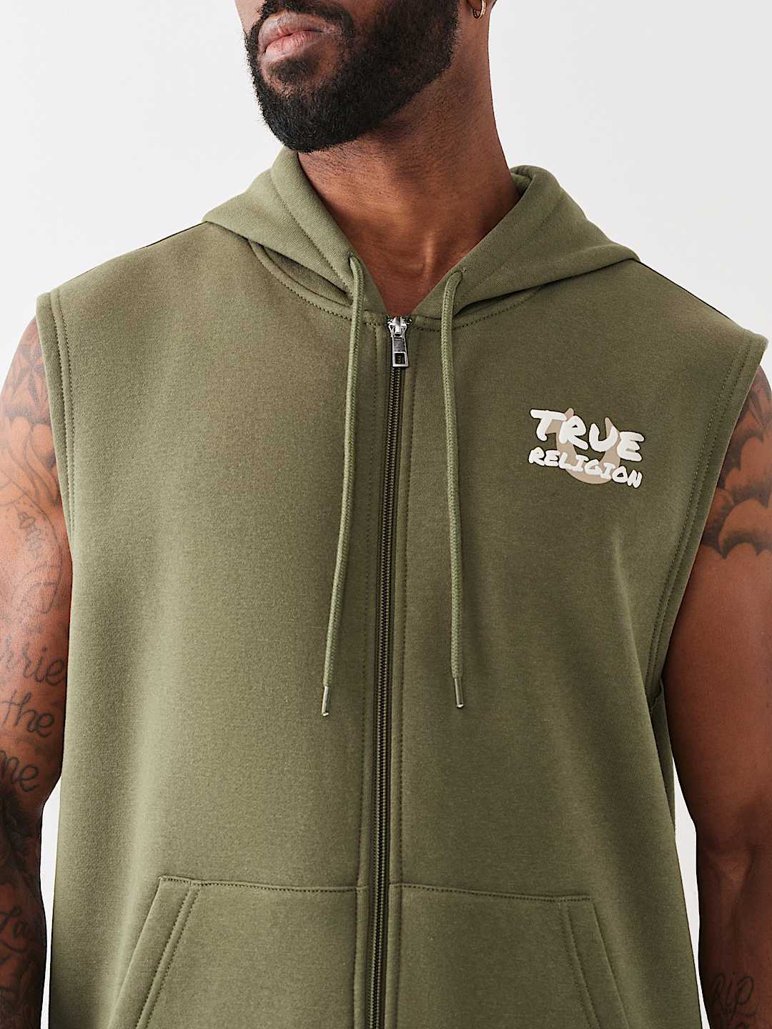 NEWSPAPER MUSCLE ZIP HOODIE