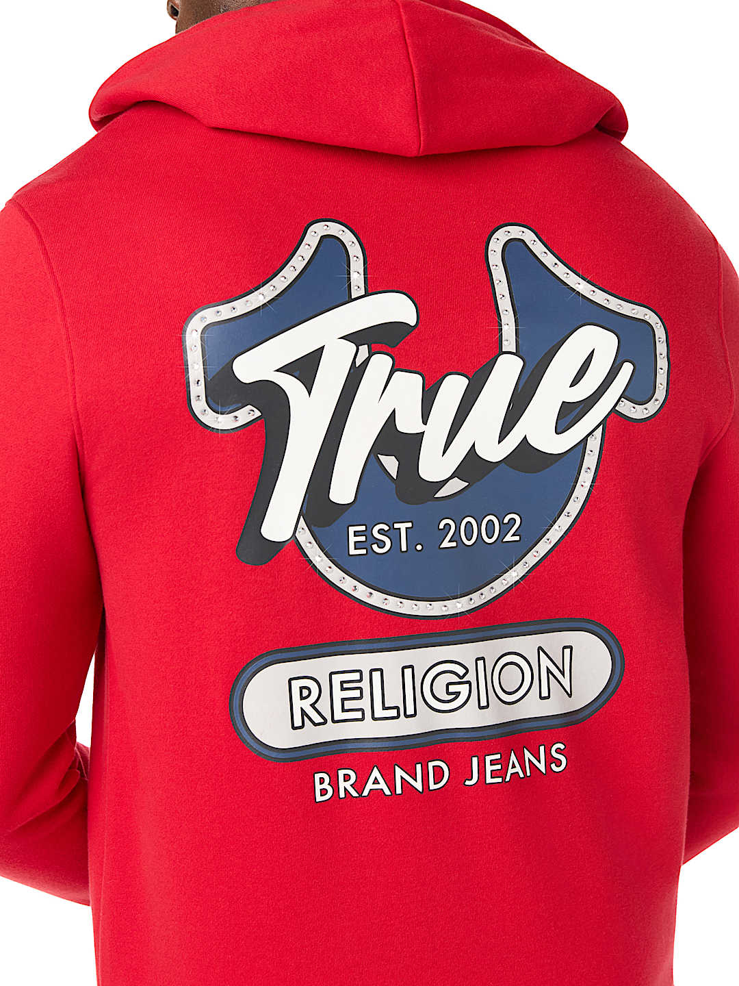 SUDADERA CON CAPUCHA Y CIERRE CON LETRERO DE TRUE