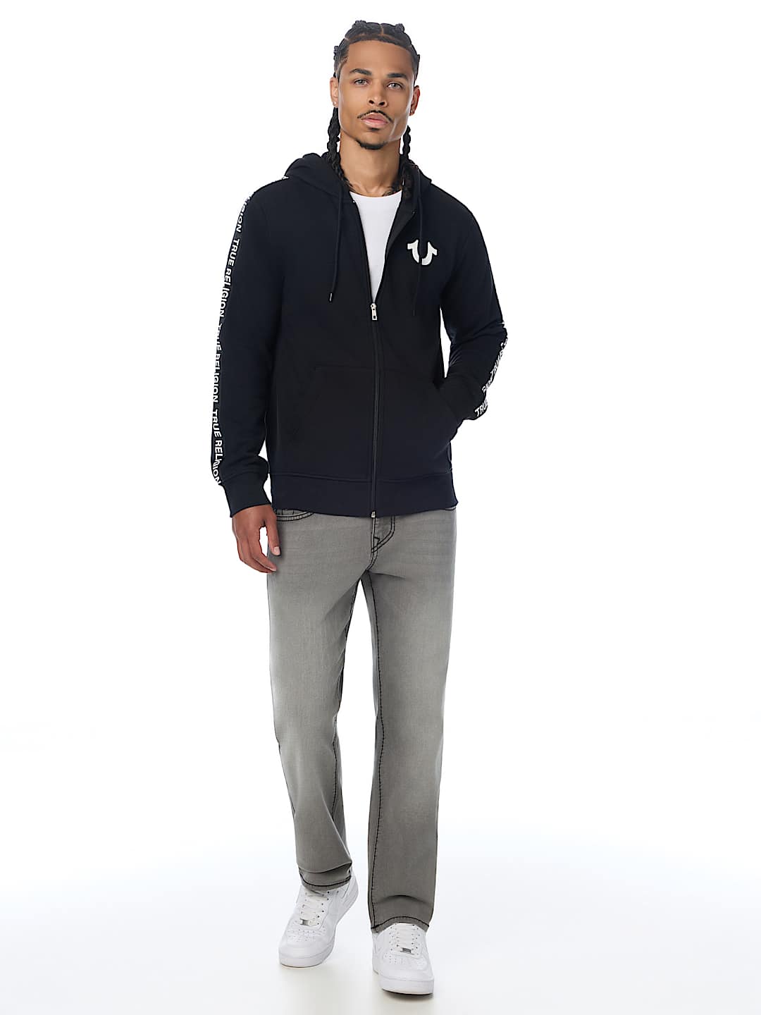 SILICONE TAPE ZIP HOODIE