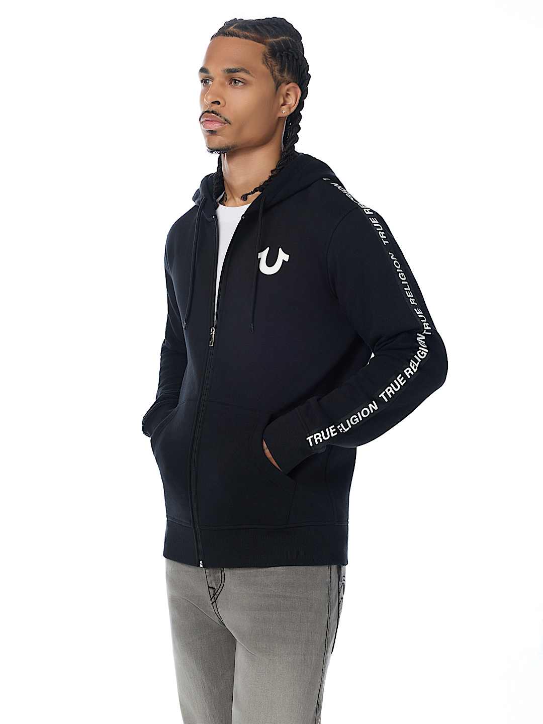 SILICONE TAPE ZIP HOODIE