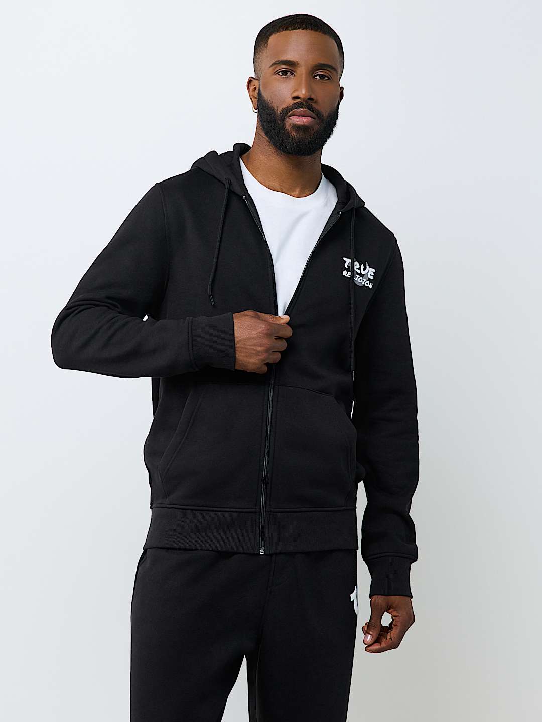 SCRIPT NEWSPAPER ZIP HOODIE