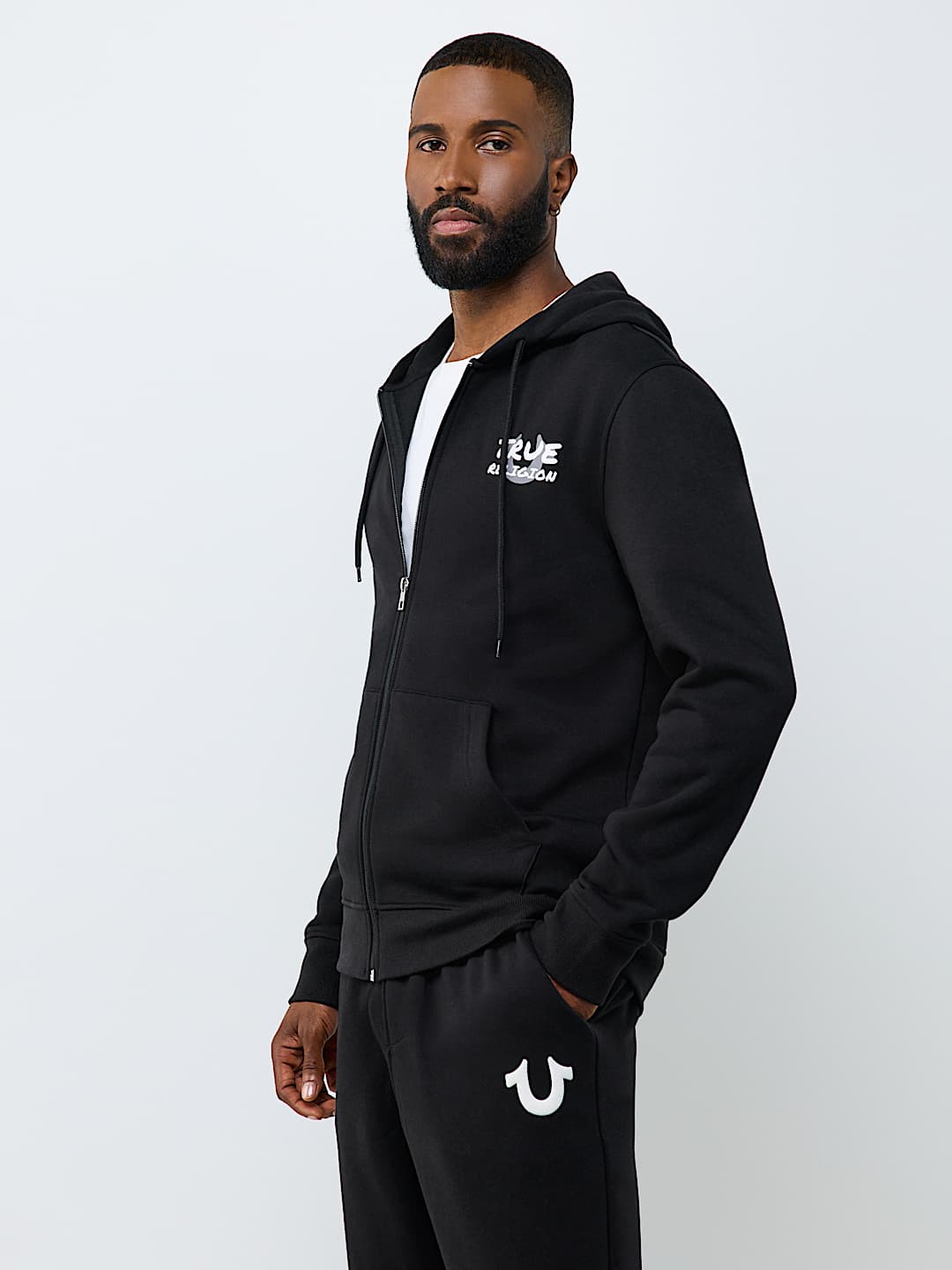 SCRIPT NEWSPAPER ZIP HOODIE
