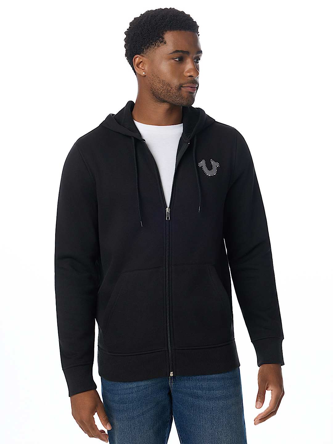 TRADE MARKED LOGO ZIP HOODIE