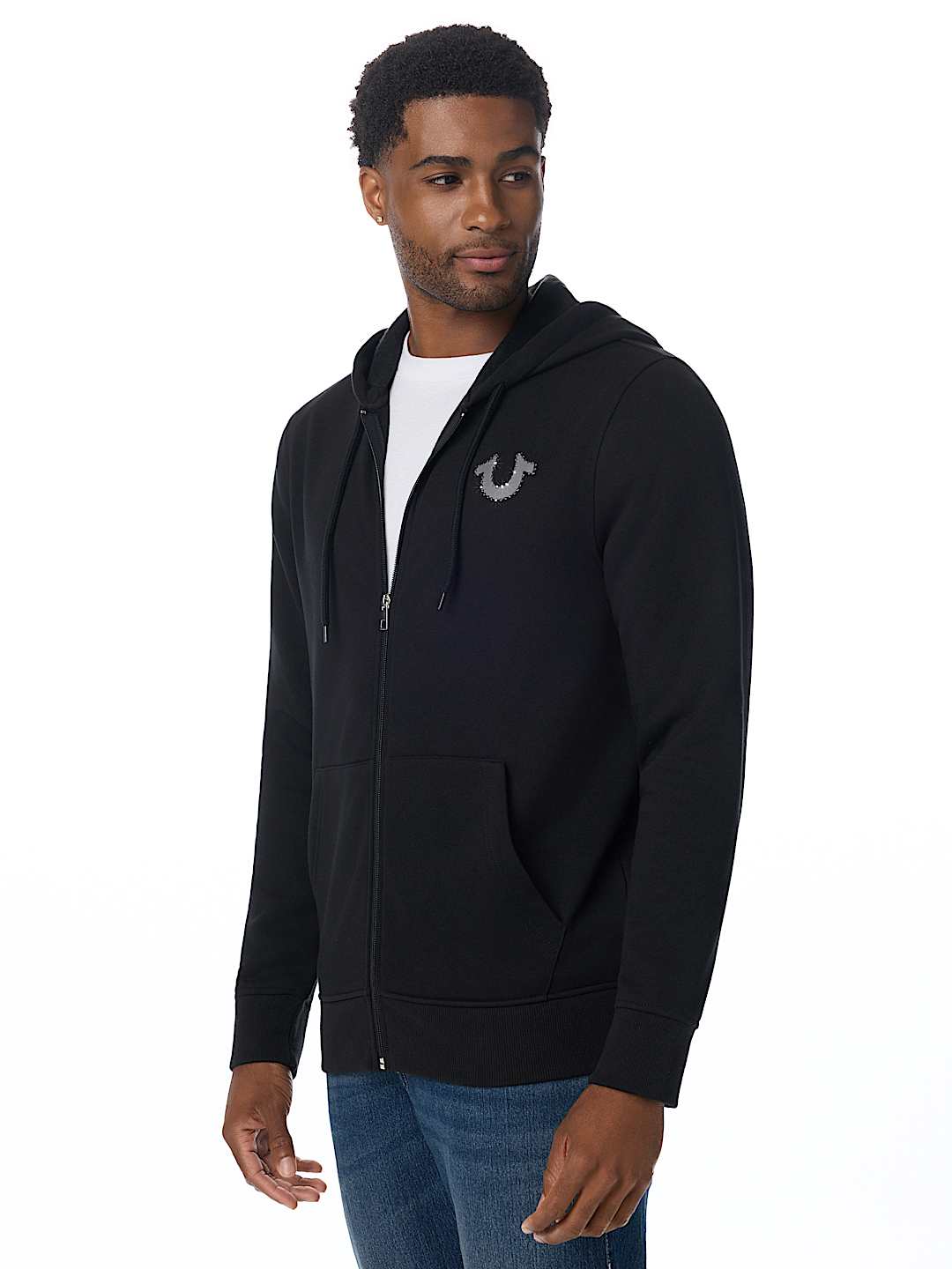 TRADE MARKED LOGO ZIP HOODIE