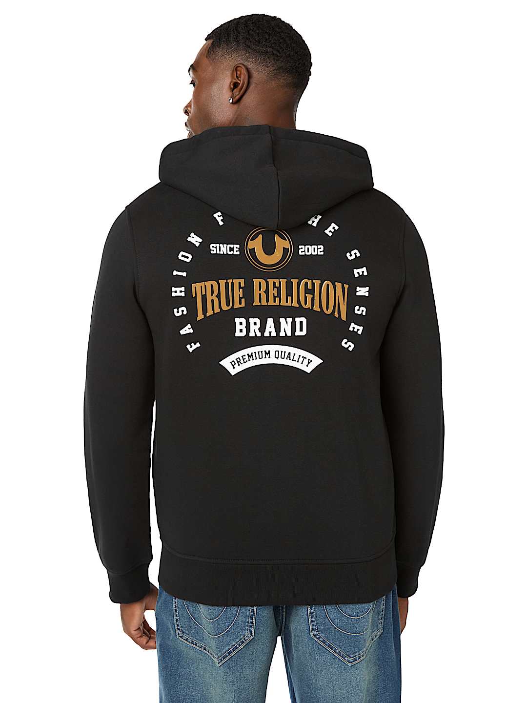 TRUE BRAND ARCHED LOGO ZIP HOODIE