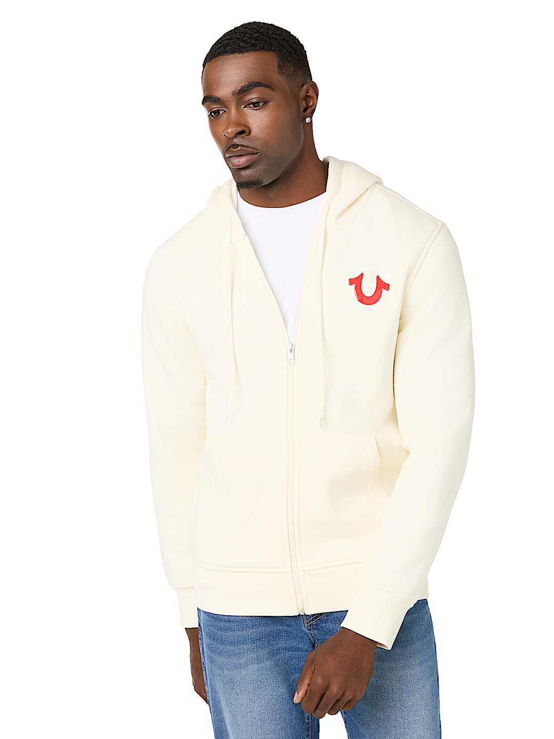 TRUE BRAND ARCHED LOGO ZIP HOODIE