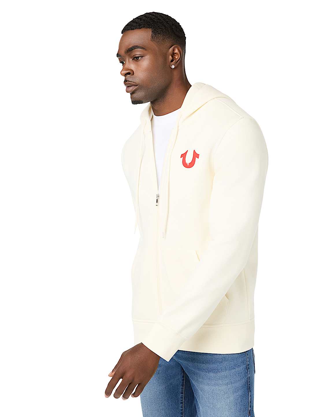 TRUE BRAND ARCHED LOGO ZIP HOODIE