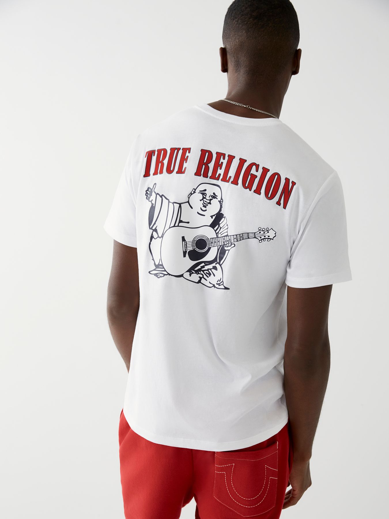 関税込み♪【TRUE RELIGION】BUDDHA ロゴ★フード付き Tシャツ BUDDHA LOGO TEE - White | True Religion