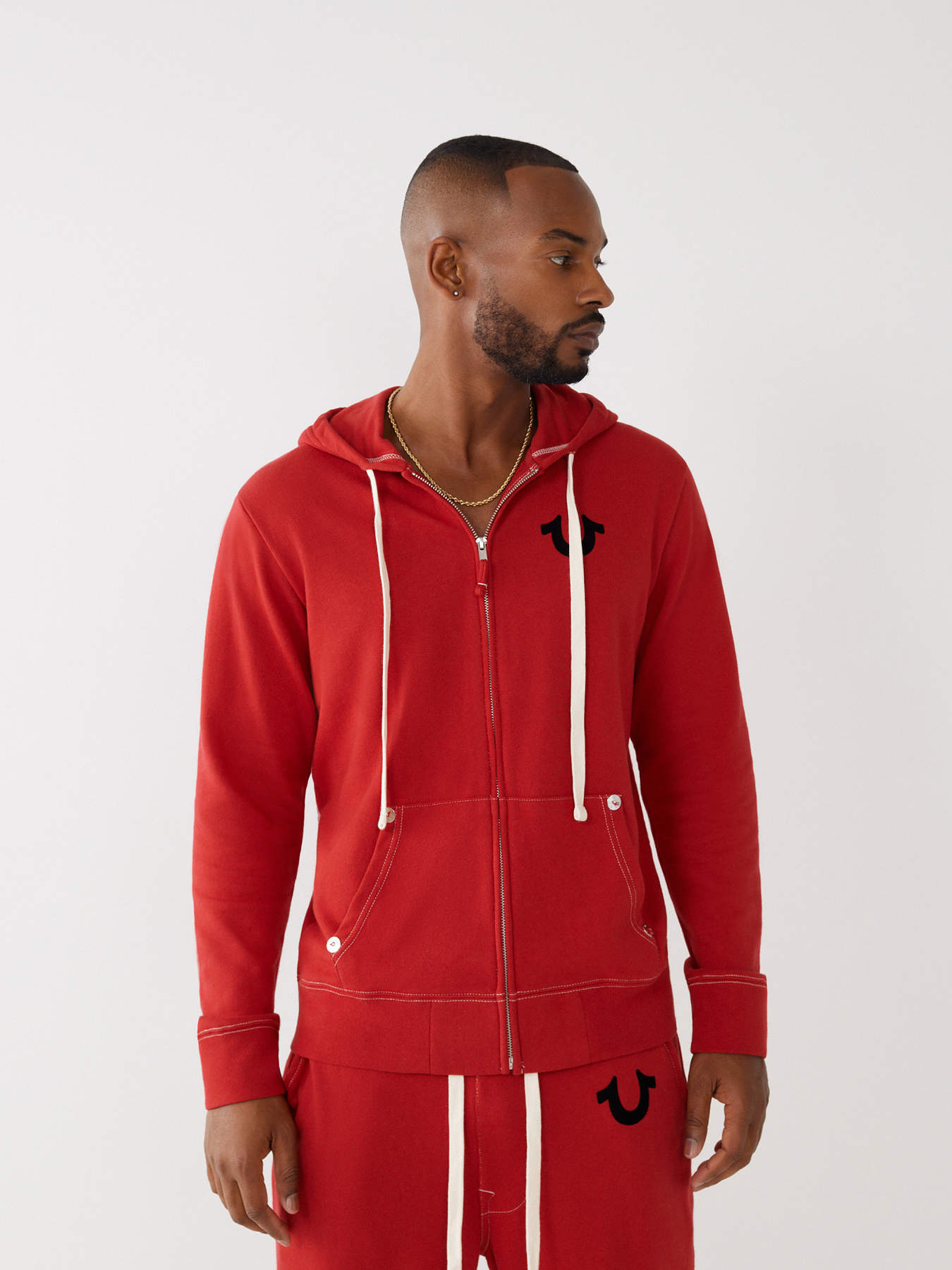 True religion red zip up outlet hoodie